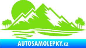 Samolepka Krajina hory 004 levá zelená kawasaki