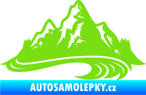 Samolepka Krajina hory 008 pravá zelená kawasaki