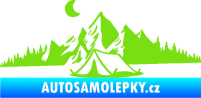 Samolepka Krajina hory 023 levá kempování zelená kawasaki