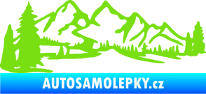 Samolepka Krajina hory 038 levá zelená kawasaki
