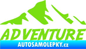 Samolepka Krajina hory 040 turistika, nápis Adventure zelená kawasaki