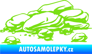 Samolepka Krajina kameny 001 zelená kawasaki