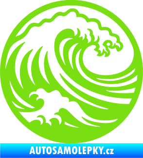 Samolepka Krajina moře 002 pravá motiv vlny zelená kawasaki