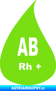 Samolepka Krevní skupina AB Rh+ kapka zelená kawasaki