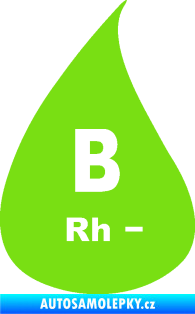 Samolepka Krevní skupina B Rh- kapka zelená kawasaki
