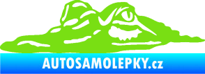 Samolepka Krokodýl 003 levá hlava na hladině zelená kawasaki