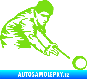 Samolepka Kulečník 001 pravá hráč s tágem zelená kawasaki