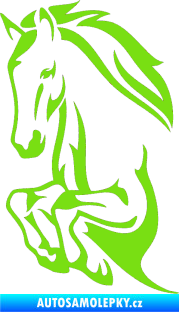 Samolepka Kůň 031 levá skok zelená kawasaki