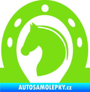 Samolepka Kůň 034 levá podkova zelená kawasaki