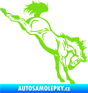 Samolepka Kůň 052 pravá vykopává zadní nohy zelená kawasaki