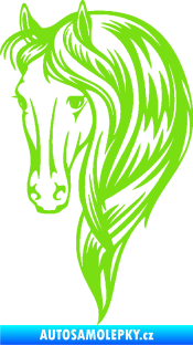 Samolepka Kůň 064 levá s hřívou zelená kawasaki