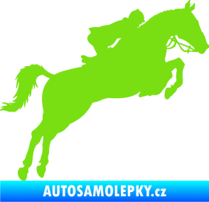 Samolepka Kůň 076 pravá parkur zelená kawasaki