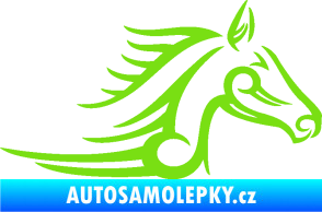 Samolepka Kůň 081 pravá hlava tattoo zelená kawasaki