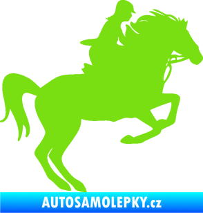 Samolepka Kůň 091 pravá skok zelená kawasaki