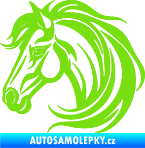 Samolepka Kůň 103 levá hlava zelená kawasaki