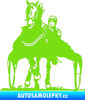 Samolepka Kůň klusák levá zelená kawasaki