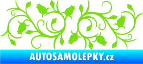 Samolepka Květina dekor 010 levá růžičky zelená kawasaki
