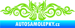 Samolepka Květina dekor 017 motýl zelená kawasaki