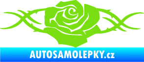 Samolepka Květina dekor 020 levá růže s trny zelená kawasaki