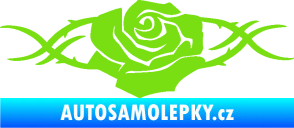 Samolepka Květina dekor 020 pravá růže s trny zelená kawasaki