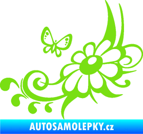 Samolepka Květina dekor 029 levá zelená kawasaki