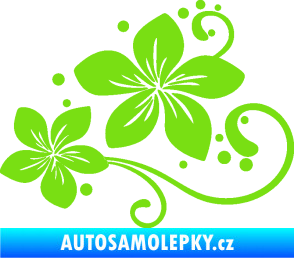 Samolepka Květina dekor 035 levá zelená kawasaki