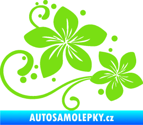Samolepka Květina dekor 035 pravá zelená kawasaki