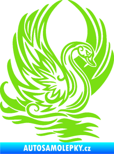 Samolepka Labuť 002 pravá zelená kawasaki