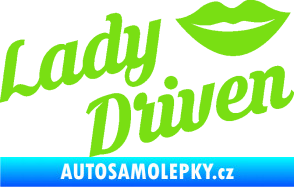 Samolepka Lady driven 002 nápis zelená kawasaki