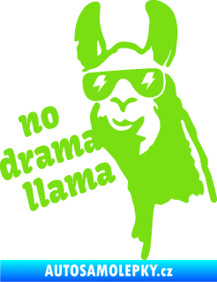 Samolepka Lama 005 no drama llama  zelená kawasaki