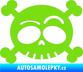 Samolepka Lebka 003 levá zelená kawasaki