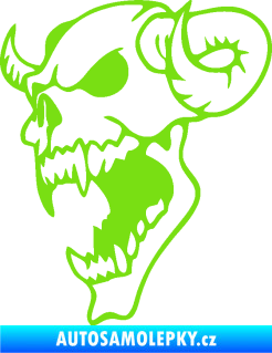 Samolepka Lebka 007 levá ďábel zelená kawasaki