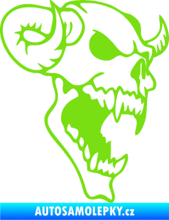 Samolepka Lebka 007 pravá ďábel zelená kawasaki