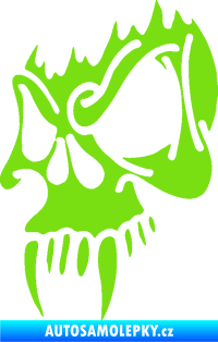 Samolepka Lebka 010 levá s upířími zuby zelená kawasaki
