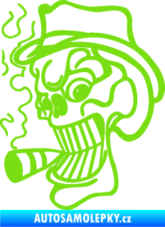 Samolepka Lebka 020 levá crazy s cigaretou zelená kawasaki