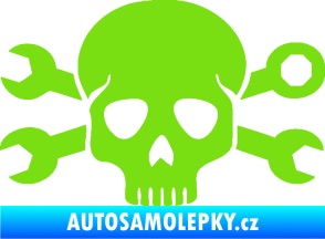 Samolepka Lebka 030 pravá mechanik zelená kawasaki