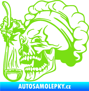 Samolepka Lebka 042 kuchař levá zelená kawasaki
