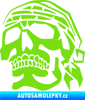 Samolepka Lebka pirát levá zelená kawasaki