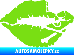 Samolepka Lebka polibek pravá zelená kawasaki