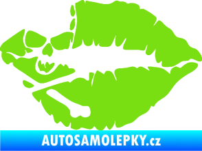 Samolepka Lebka polibek levá zelená kawasaki