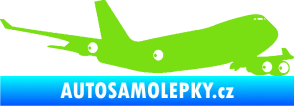Samolepka Letadlo 012 pravá zelená kawasaki