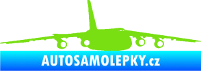 Samolepka Letadlo 015 pravá zelená kawasaki