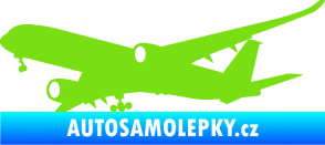 Samolepka Letadlo 017 levá Airbus A 350 zelená kawasaki