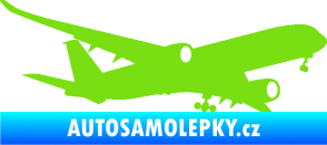 Samolepka Letadlo 017 pravá Airbus A 350 zelená kawasaki