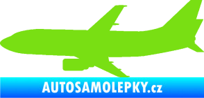 Samolepka Letadlo 019 levá Boeing 737 zelená kawasaki