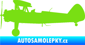 Samolepka Letadlo 020 levá Boeing Stearman model 75 biplane zelená kawasaki