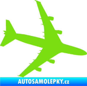 Samolepka letadlo 023 pravá Jumbo Jet zelená kawasaki