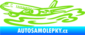 Samolepka Letadlo 026 levá v oblacích zelená kawasaki