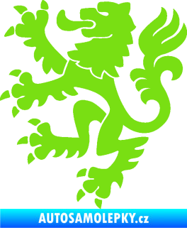Samolepka Lev heraldika 001 levá Český lev zelená kawasaki