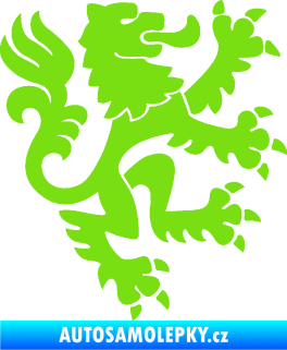 Samolepka Lev heraldika 001 pravá Český lev zelená kawasaki